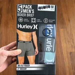 Hurley Men's Boxer Briefs 5-Pack - Black, Gray, Light Blue